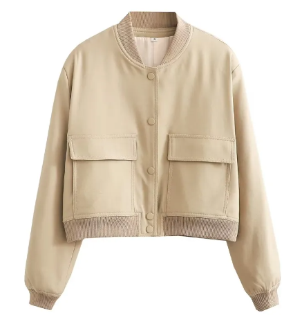 Loose Casual Bomber Jacket for Woman